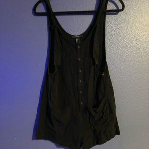 Black Linen Romper